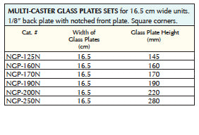 Vertical Multi-Caster Glass Plate Sets for use with 16.5cm wide units